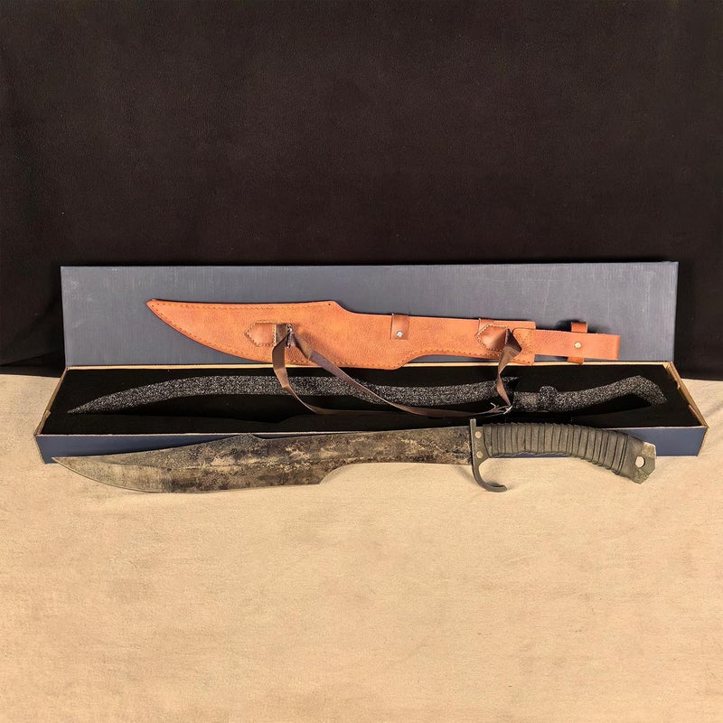 SV Handmade cast Manganese Steel Chopping Blade Sword, Full Tang, Outdoor, Hunting, Camping, Hiking, Survival, with Protective Cover, Multiple Styles to Choose from - Image 3